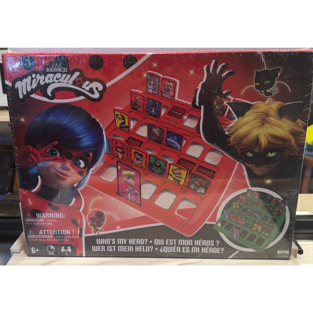 Miraculous Ladybug - Who's My Hero? - Red and Green Board with Secret Hero Cards